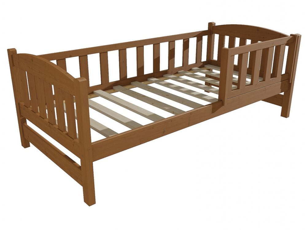 eoshop Detská posteľ DP 002 so zábranou (Rozmer: 90 x 160 cm, Farba dreva: morenie jelša)